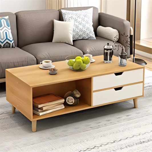 Table Unit White & Wooden - 120 x 50 x 40 cm | TA13