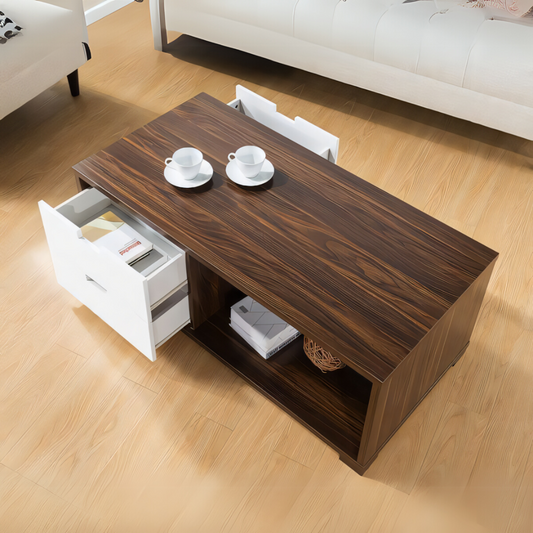 Table Unit White & Brown - 120 x 60 x 40 cm | TA14