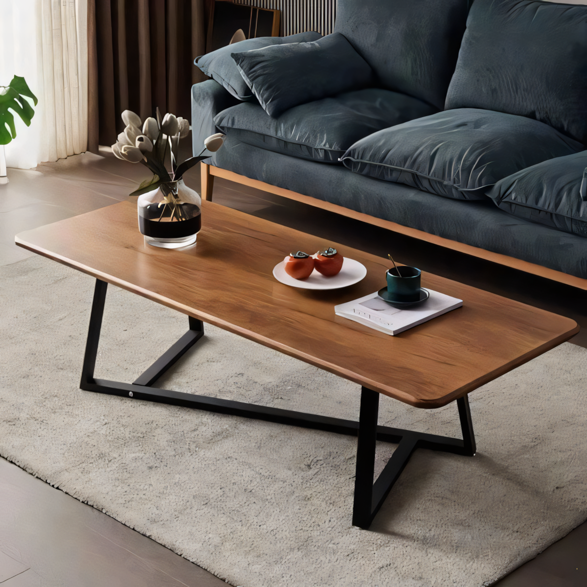 Table Unit Black & Wooden - 100 x 50 x 40 cm | TA17