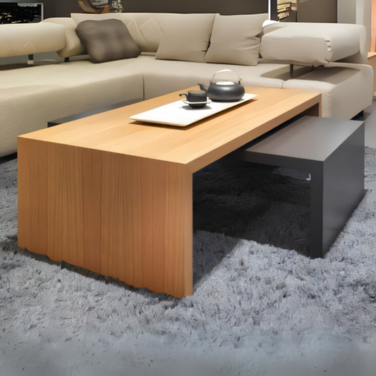 Table Unit Black & Wooden - 90 x 50 x 40 cm | TA22