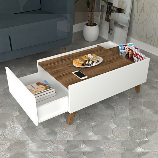 Table Unit White & Brown - 100 x 50 x 40 cm | TA23