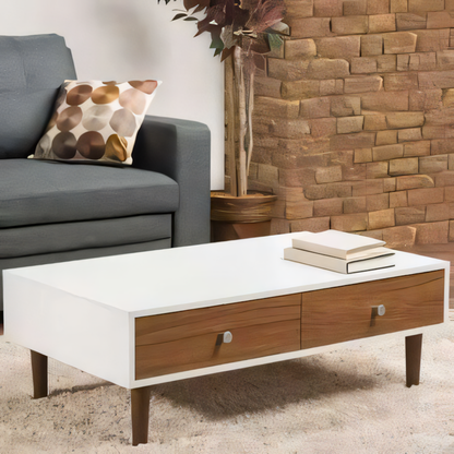 Table Unit White & Brown - 100 x 50 x 40 cm | TA29