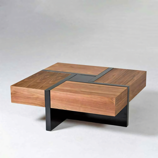 Table Unit Black & Wooden - 80 x 80 x 40 cm | TA44