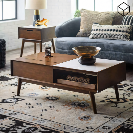 Table Unit Brown & White - 100 x 50 x 40 cm | TA46