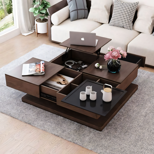 Table Unit Brown & Black - 70 x 70 x 40 cm | TA54