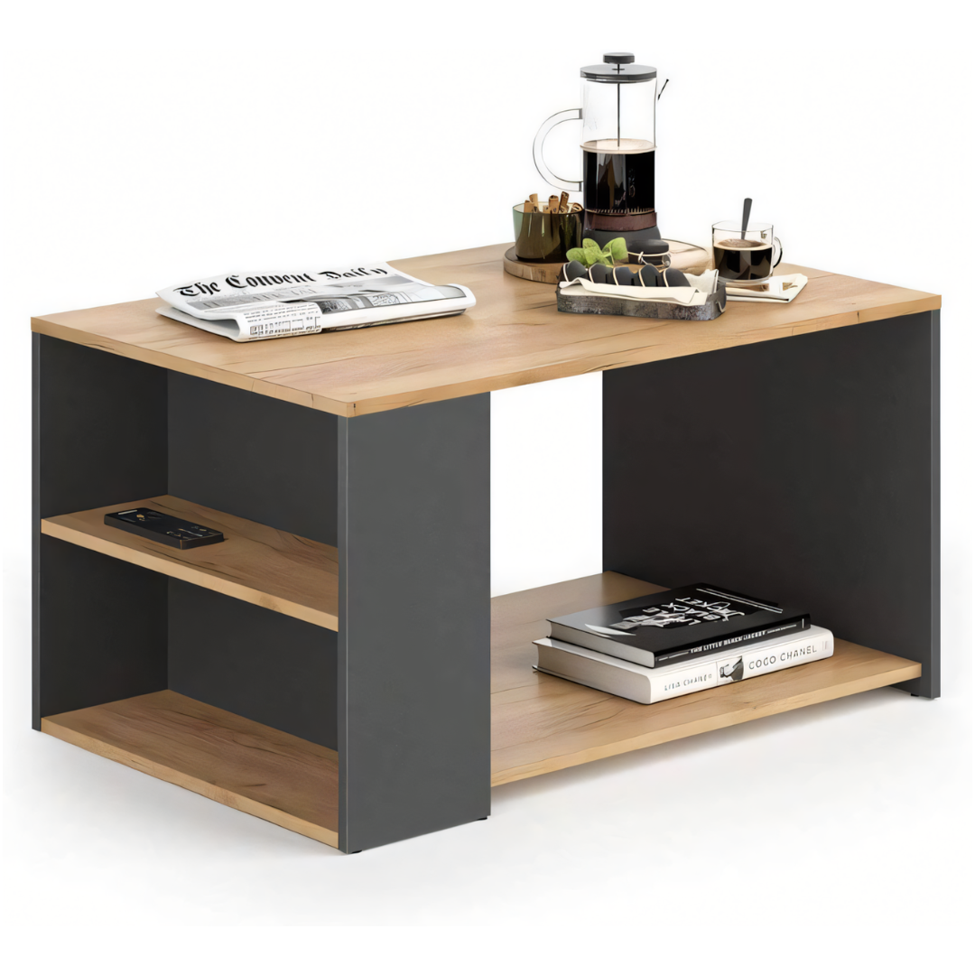 Table Unit Wooden & Black - 80 x 60 x 40 cm | TA67