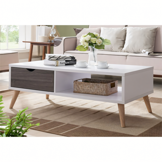 Table Unit White & Grey - 100 x 50 x 40 cm | TA9