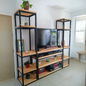 Tv Unit Black & Wooden - 160 x 35 x 160 cm | TV24