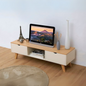 Tv Unit White & Wooden - 160 x 40 x 40 cm | TV70