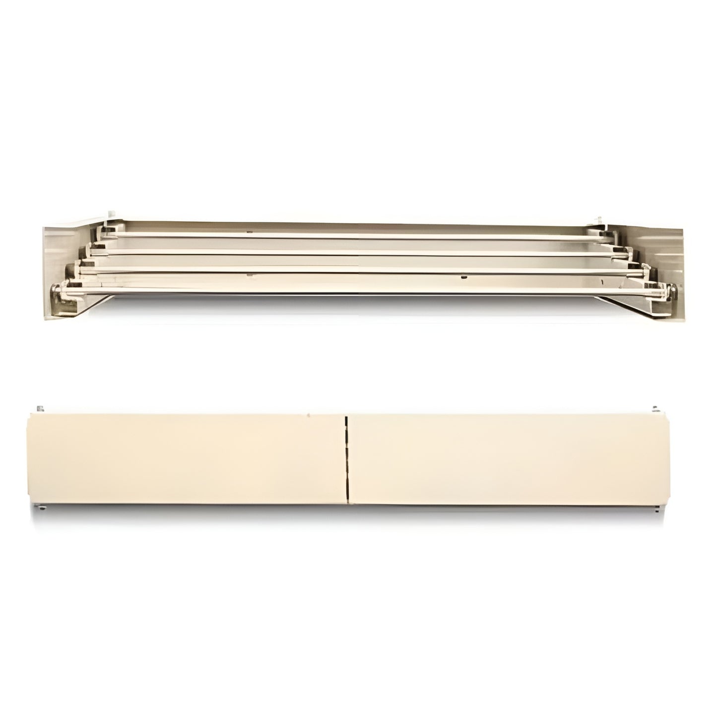 Stainless steel grill grate on a white background