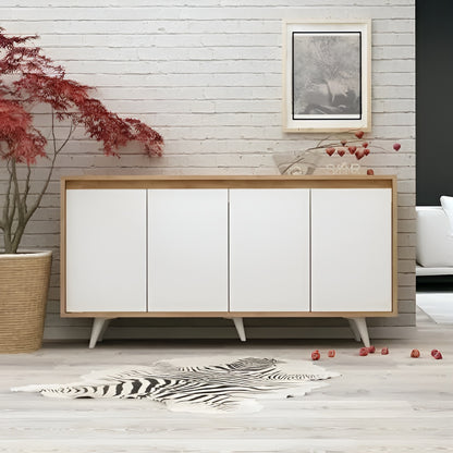 Modern sideboard with decorative elements in a room setting