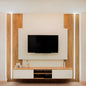 Hanging TV unit White & Wooden - 200 x 30 x 35 cm | HTV5