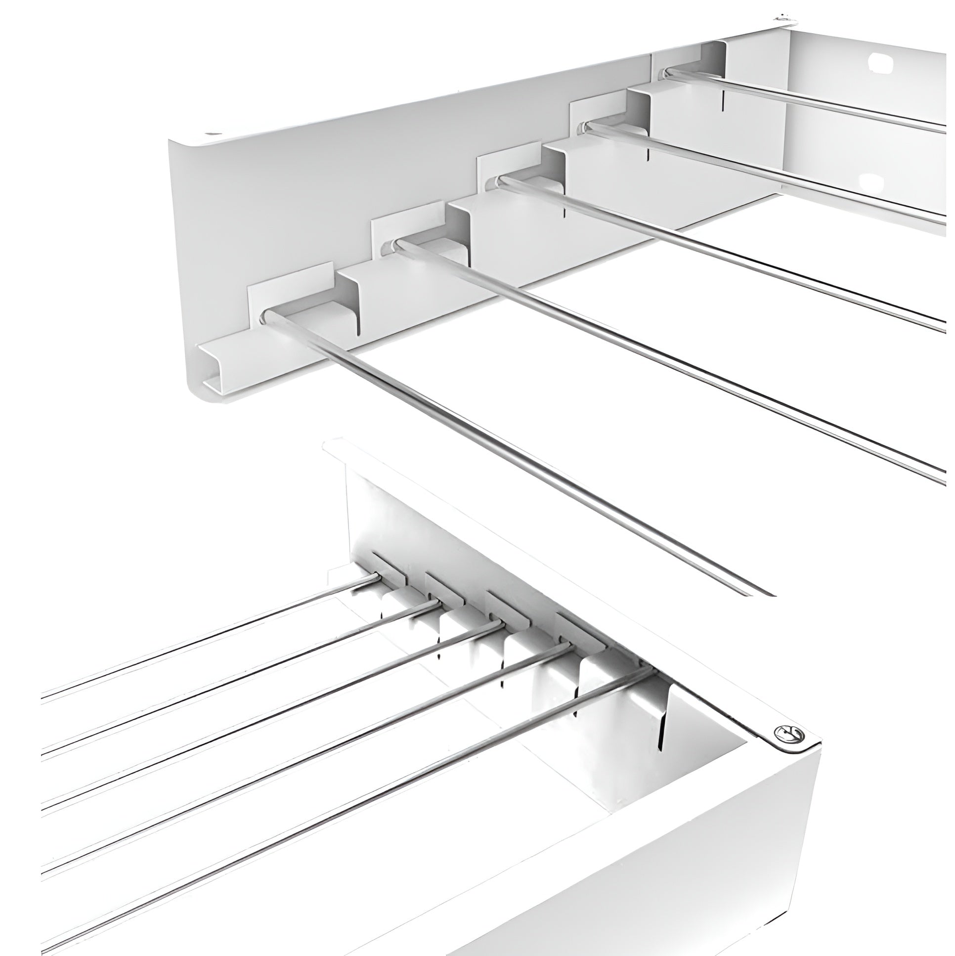 Metal shelf bracket on a white background