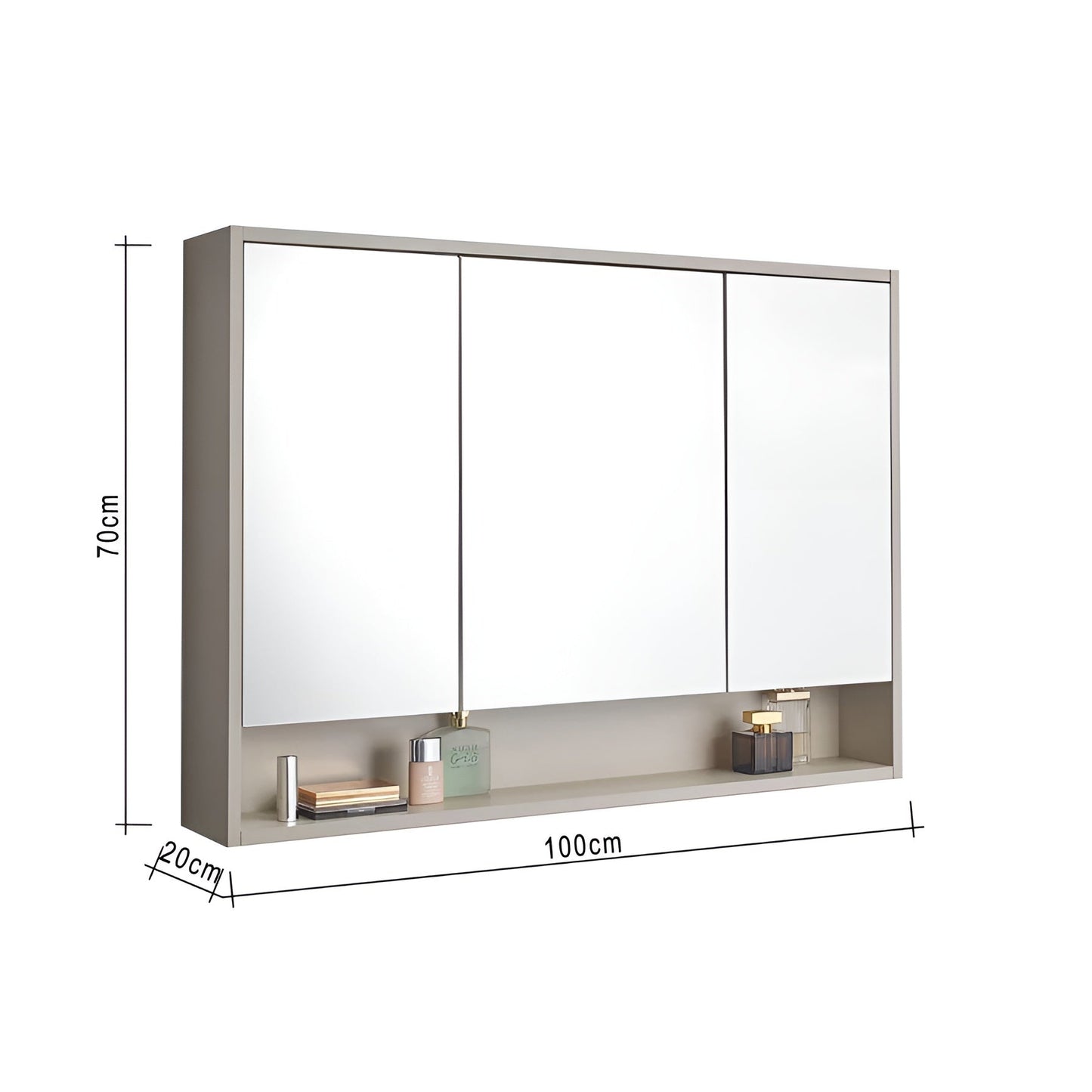 وحدة حمام بيضاء وخشبية - ١٠٠ × ٢٠ × ٧٠ سم | BU9 