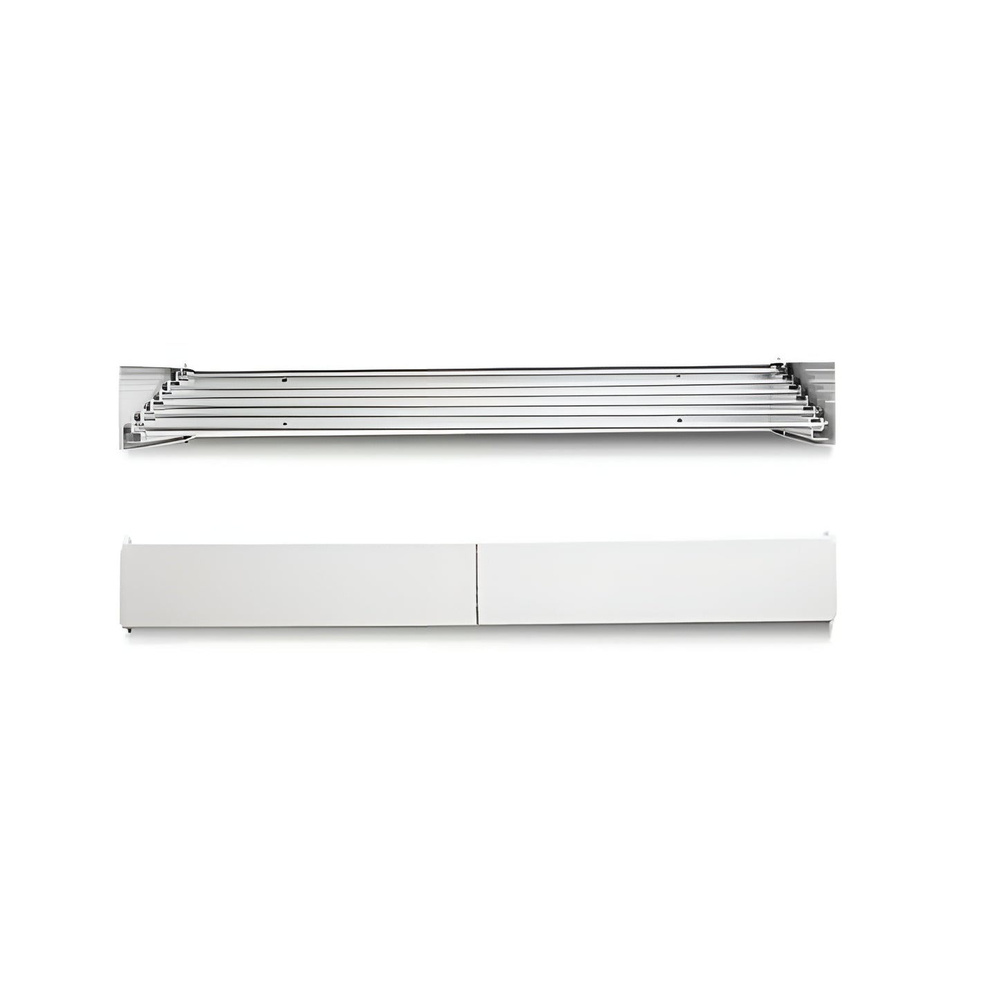 White air conditioning unit on a white background