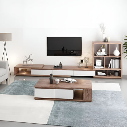 طقم غرفة معيشة خشبي وأبيض - ٣٠٠ × ٤٠ × ٤٠ سم | SET46 