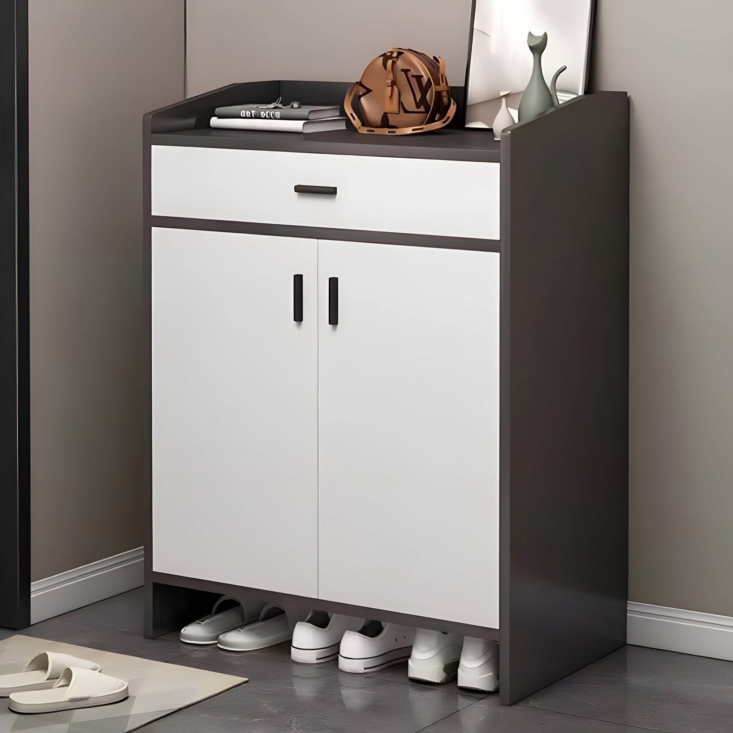 Shoe Closet White & Gray - 80 x 40 x 110 cm | SU119