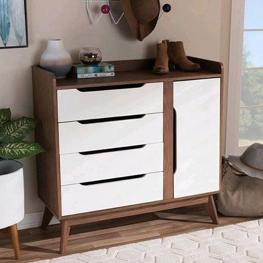 Shoe Closet White & Brown - 90 x 40 x 110 cm | SU11