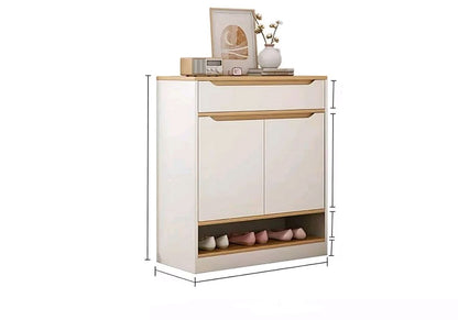 Shoe Closet White & Wooden - 80 x 40 x 100 cm | SU21