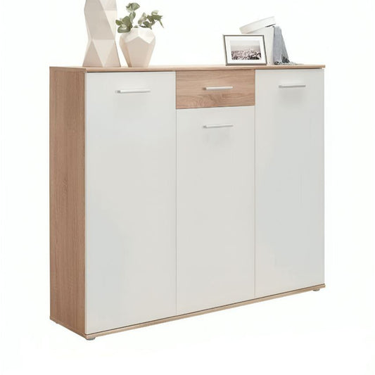 Shoe Closet White & Wooden - 120 x 40 x 100 cm | SU36