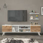 Tv Unit White & Wooden - 180 x 40 x 40 cm | TV28