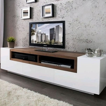 Tv Unit White & Wooden - 160 x 40 x 40 cm | TV8