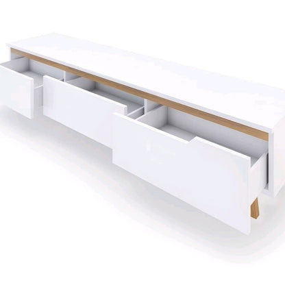Tv Unit White & Wooden - 160 x 40 x 40 cm | TV11
