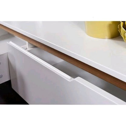 Tv Unit White & Wooden - 180 x 40 x 40 cm | TV23