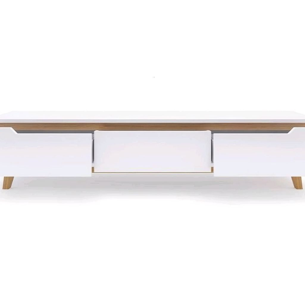 Tv Unit White & Wooden - 180 x 40 x 40 cm | TV23