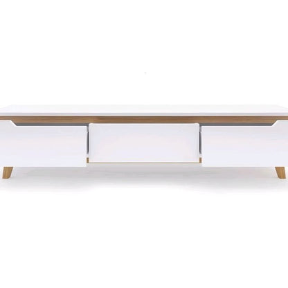Tv Unit White & Wooden - 180 x 40 x 40 cm | TV23