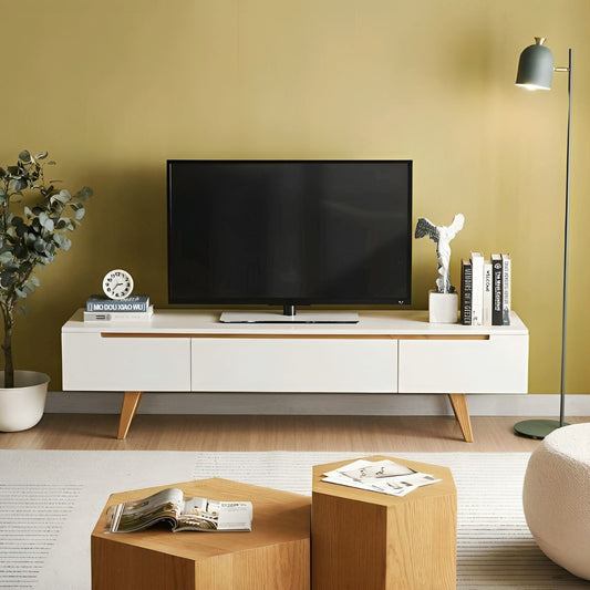 Tv Unit White & Wooden - 160 x 40 x 40 cm | TV11