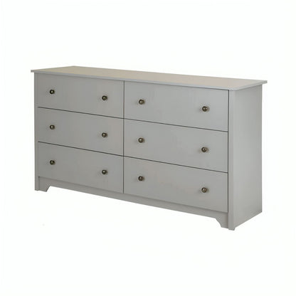 Gray dresser with white top on a white background