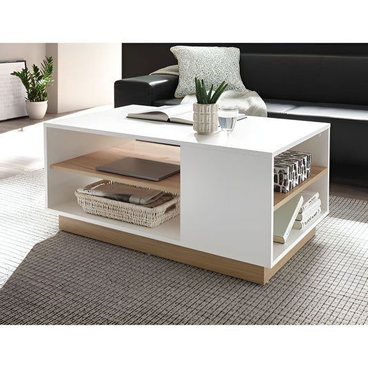 Table Unit White & Wooden - 80 x 50 x 45 cm | TA34