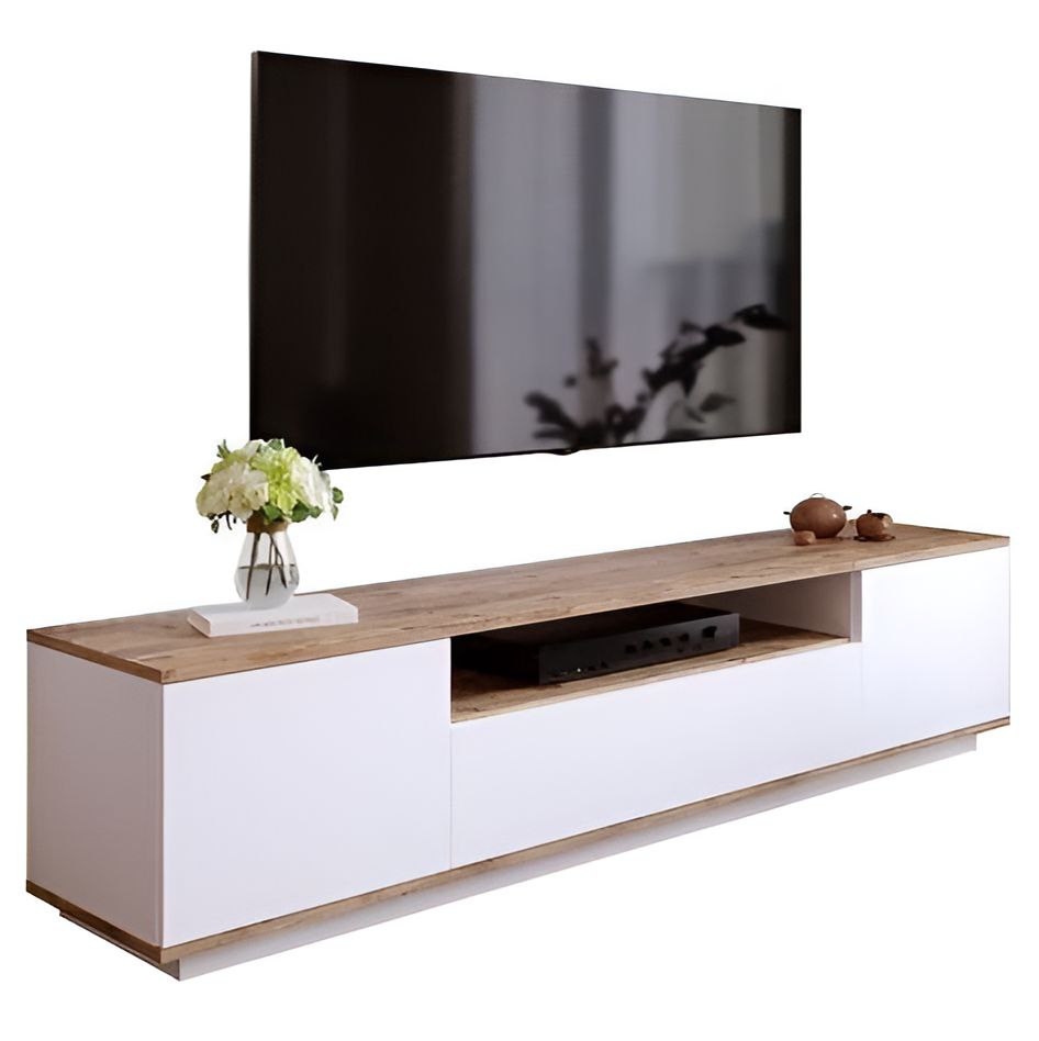 Tv Unit White & Wooden - 160 x 40 x 40 cm | TV53