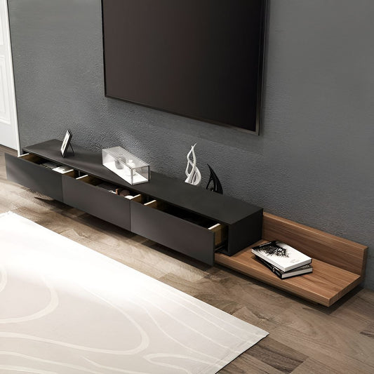 Tv Unit Black & Wooden - 240 x 40 x 40 cm | TV21