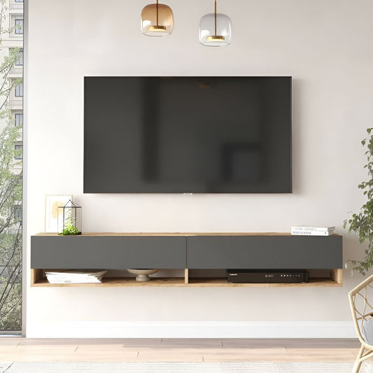 Tv Unit Black & Wooden - 120 x 30 x 30 cm | TV73