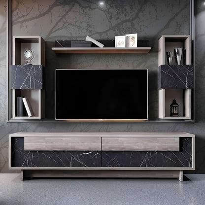 Tv Unit Wooden & Black - 180 x 40 x 40 cm | TV58