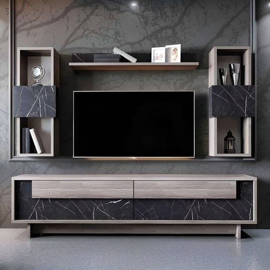Tv Unit Wooden & Black - 180 x 40 x 40 cm | TV58