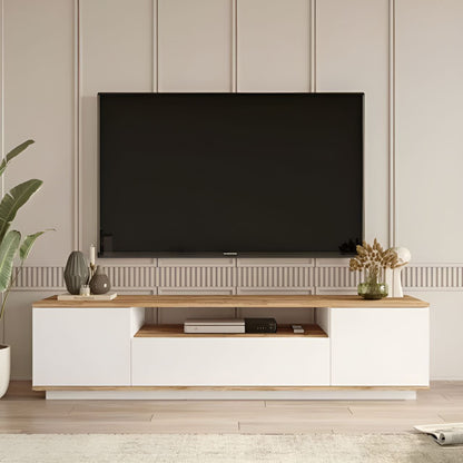 Tv Unit White & Wooden - 160 x 40 x 40 cm | TV53