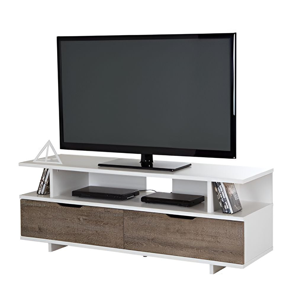 Tv Unit White & Wooden - 140 x 40 x 40 cm | TV42