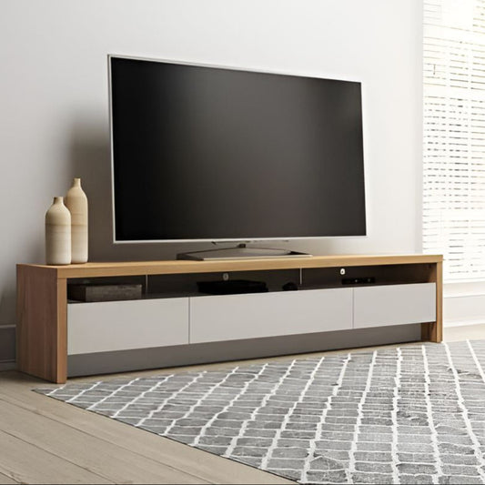 Tv Unit White & Wooden - 160 x 40 x 40 cm | TV41