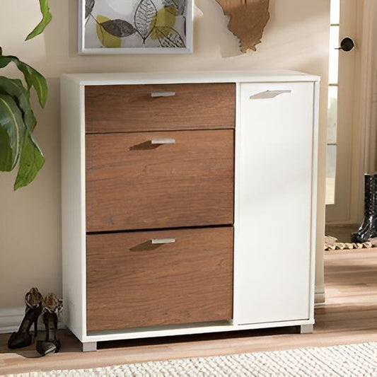 Shoe Closet White & Wooden - 90 x 40 x 100 cm | SU52