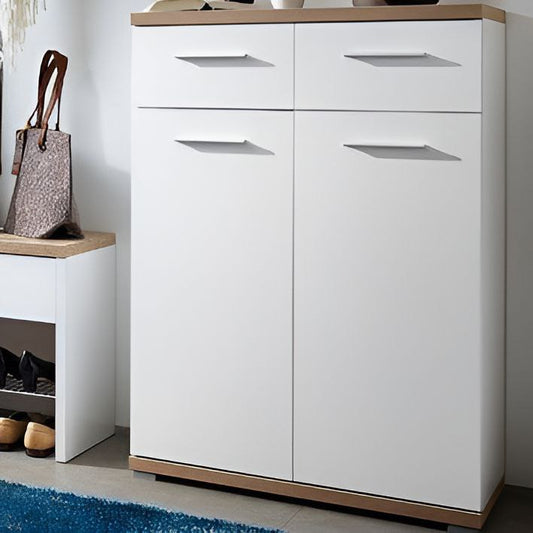 Shoe Closet White & Wooden - 80 x 40 x 120 cm | SU42