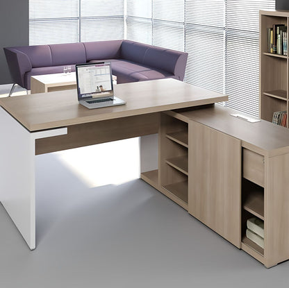 Desk Wooden & White - 180 x 160 x 75 cm | DE21