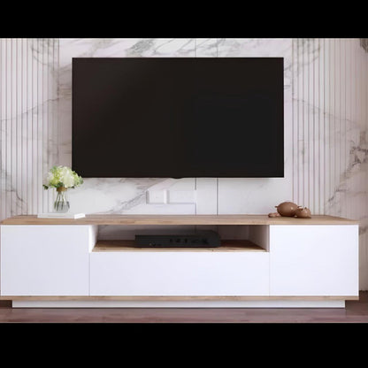 Tv Unit White & Wooden - 160 x 40 x 40 cm | TV53