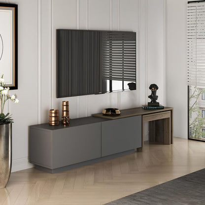Tv Unit Grey & Wooden - 160 x 40 x 40 cm | TV105