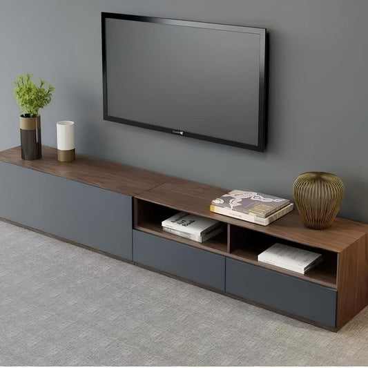 Tv Unit Black & Wooden - 180 x 40 x 40 cm | TV36