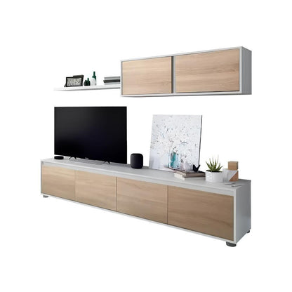 Tv Unit White & Wooden - 180 x 40 x 40 cm | TV30