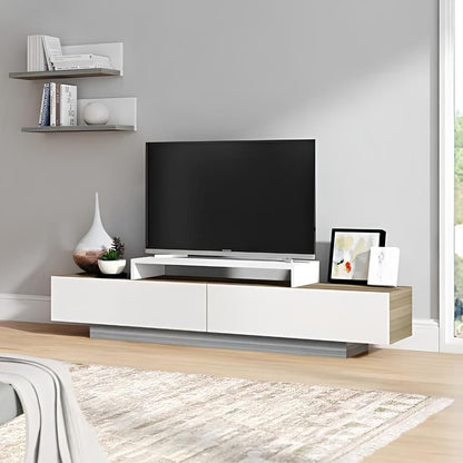Tv Unit White & Wooden - 180 x 40 x 40 cm | TV10