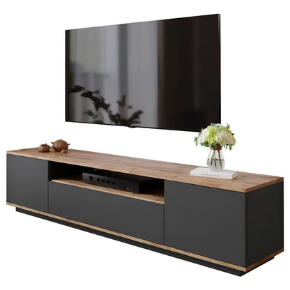 Tv Unit Black & Wooden - 180 x 30 x 40 cm | TV2